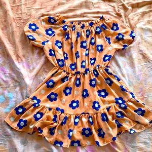 Young lady dress with floral print